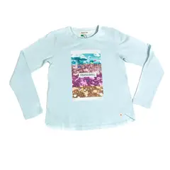 PILLIN - Polera M/L Niña Celeste - Celeste