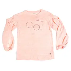 PILLIN - Polera Manga Larga Niña Naranja - Naranjo