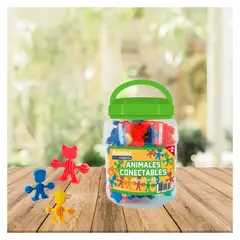 ADETEC - Juego Didáctico Animales Conectables 40 Piezas Juguetes