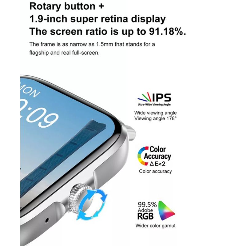 GENERICO - Reloj Inteligente Smartwatch DT102 Llamadas Bluetooth Monitor de Salud
