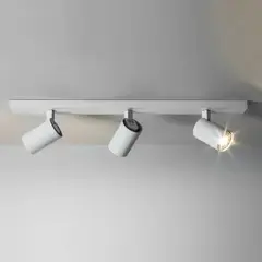 MEGABRIGHT - Foco Aplique Porta Blanco 3 X Gu10 Techo O Muro Orientable Luz Calida