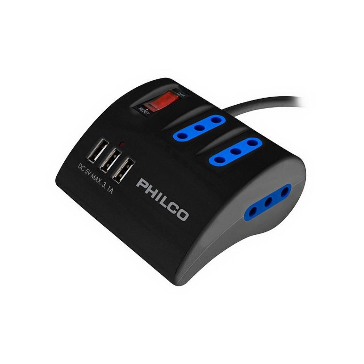 PHILCO - Alargador Extension De Escritorio Switch Negro Philco