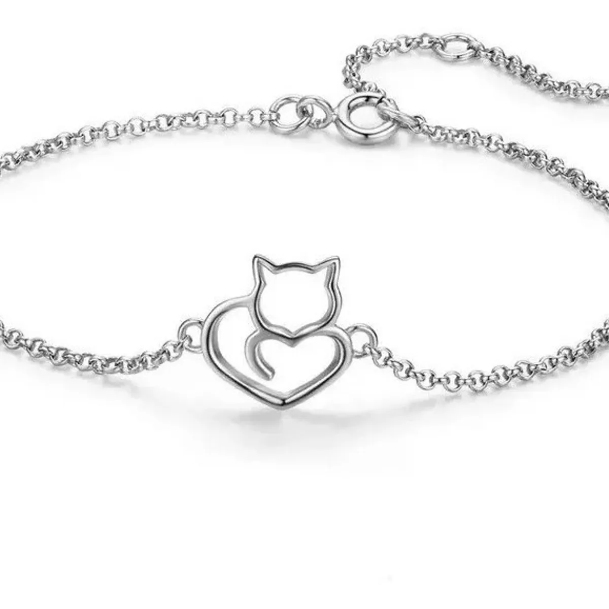 GENERICO - Pulsera Gato Plata 925 Gatito Adorable Mujer