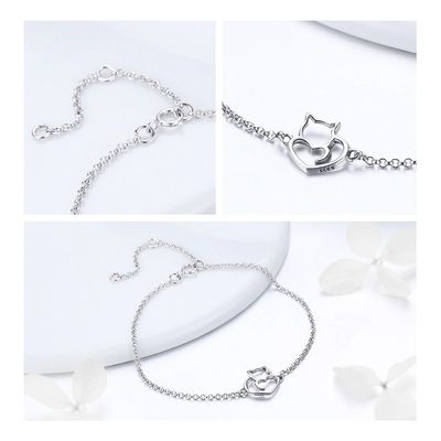 Imagen 2 del producto Pulsera Gato Plata 925 Gatito Adorable Mujer