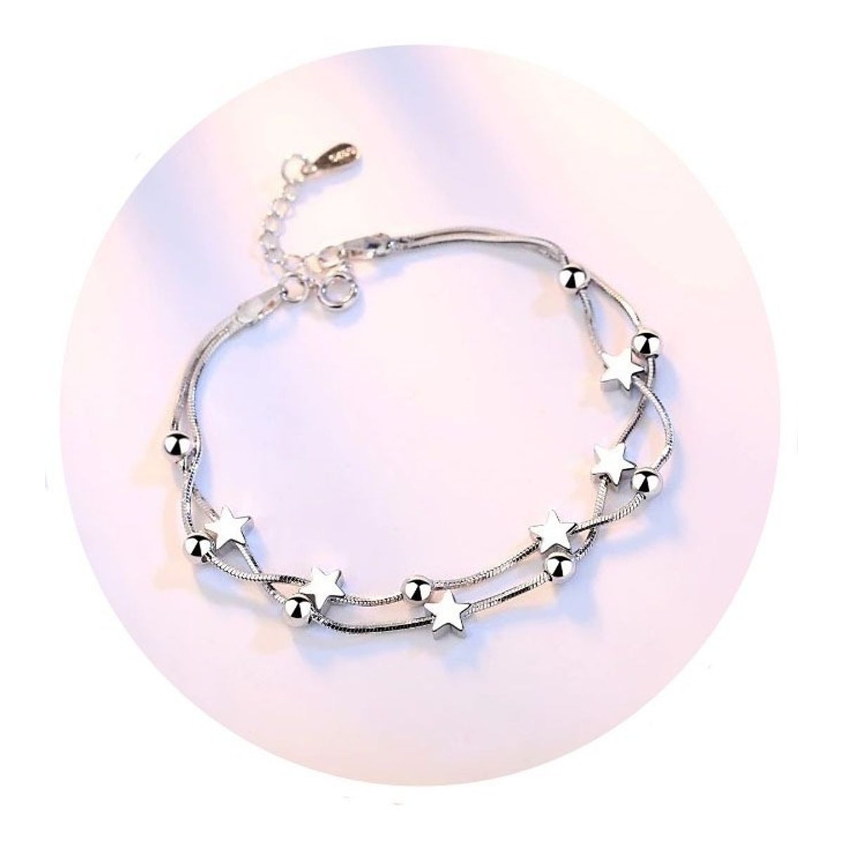 GENERICO - Pulsera De Plata 925 Estrellas Esfera