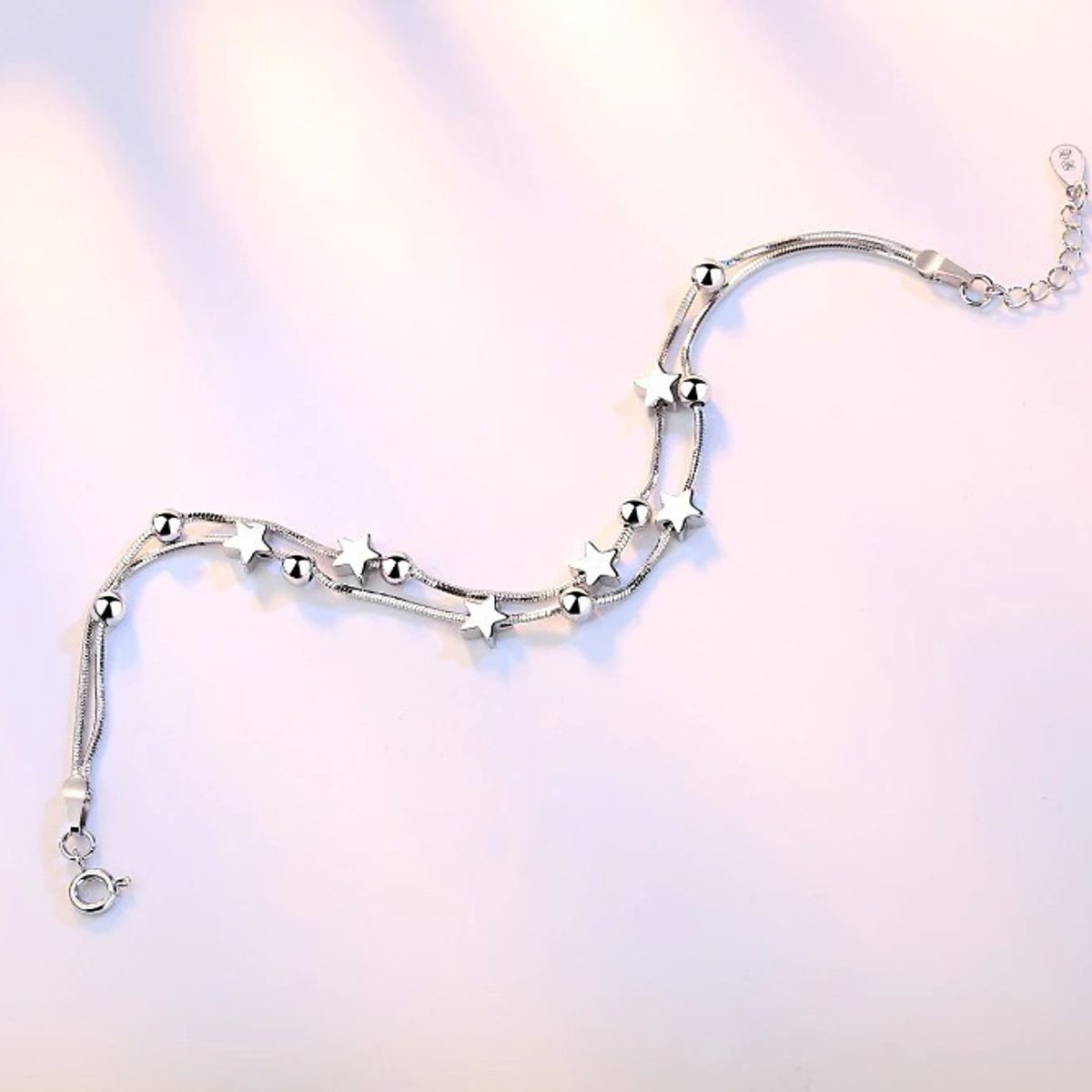 GENERICO - Pulsera De Plata 925 Estrellas Esfera