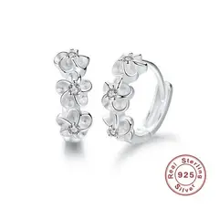 GENERICO - Aros De Flor Plata 925 Moda Flores Mujer