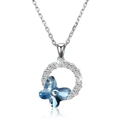 GENERICO - Collar Mariposa Cristales Swarovski Plata 925 Joyas Mujer
