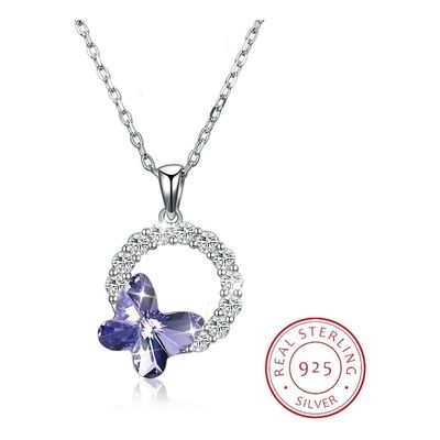 Imagen 2 del producto Collar Mariposa Cristales Swarovski Plata 925 Joyas Mujer