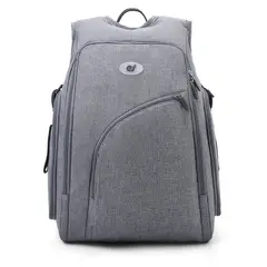 MOMMORE - MOCHILA PARA PAÑALES 360 - APERTURA COMPLETA - GRIS