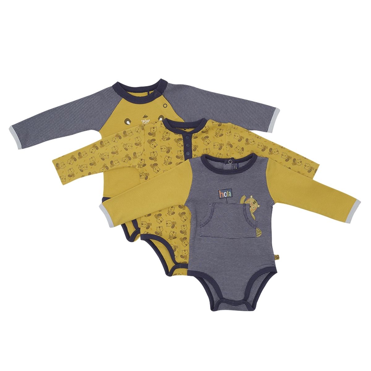 PILLIN - Pack 3 Pcs Body Bebé Niño Multicolor Pillin PILLIN