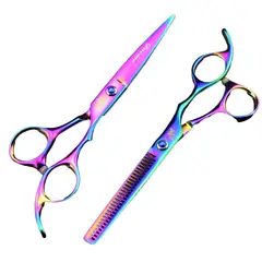 GENERICO - Set Tijeras Filo Navaja Profesional Peluquería Tornasol