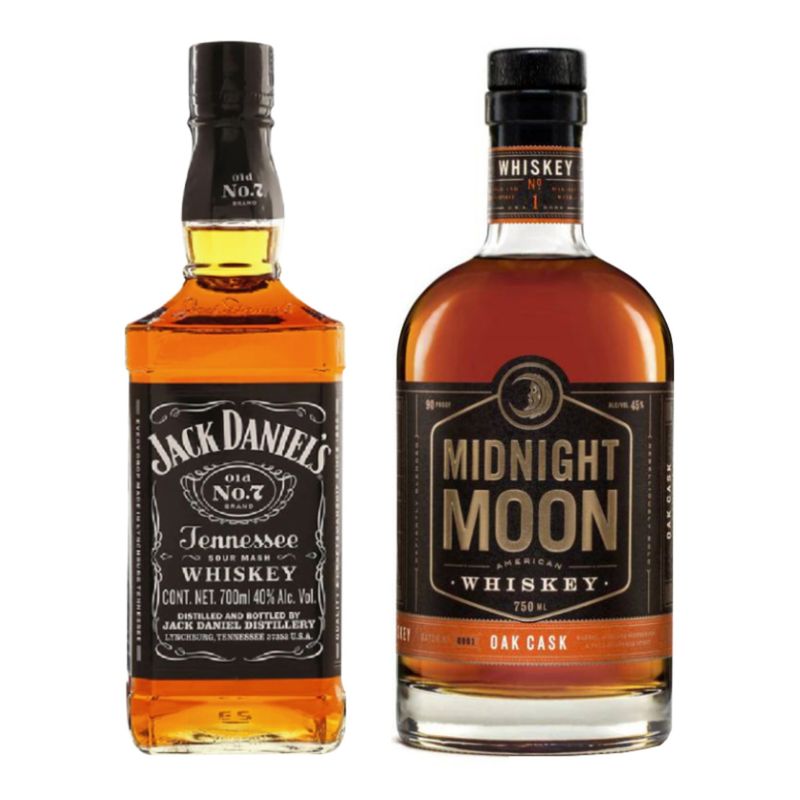 JACK DANIELS - 2 Whisky Mix Bourbon: 1 Jack Daniels 7 + 1 Midnigh Moon Osk