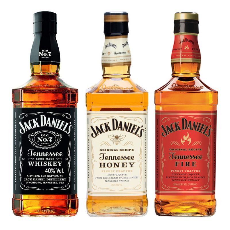 JACK DANIELS - 3 Whisky Jack Daniels Pack Tradition (N°7, Honey, Fire)