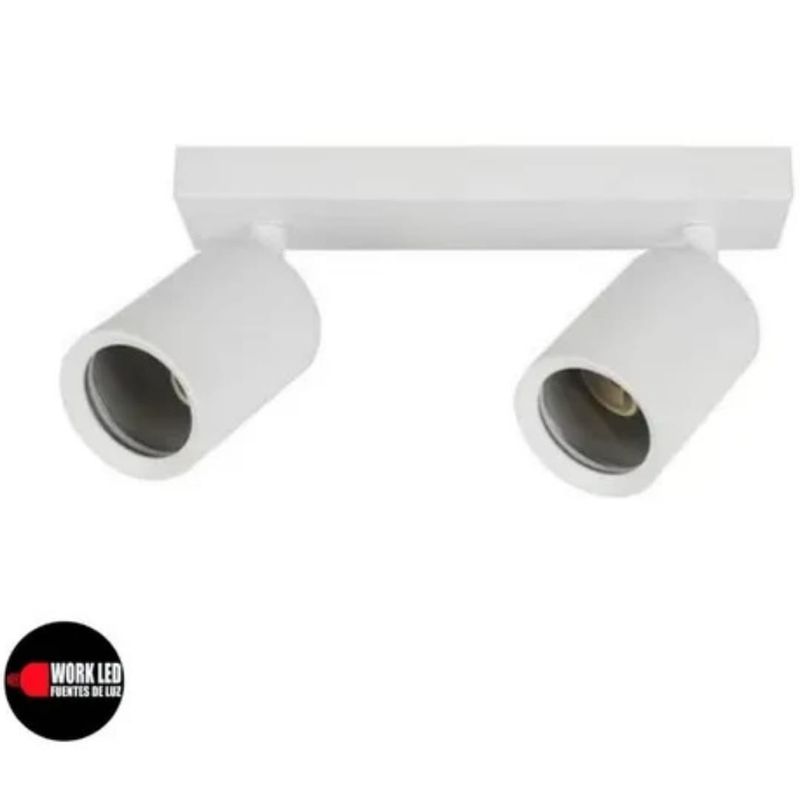 MEGABRIGHT - Foco Aplique Porta 2 X Gu10 Blanco Techo O Muro Orientable Luz Neutra