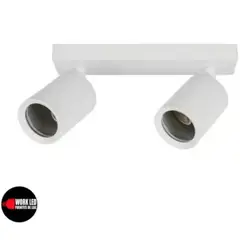 MEGABRIGHT - Foco Aplique Porta 2 X Gu10 Blanco Techo O Muro Orientable Luz Neutra