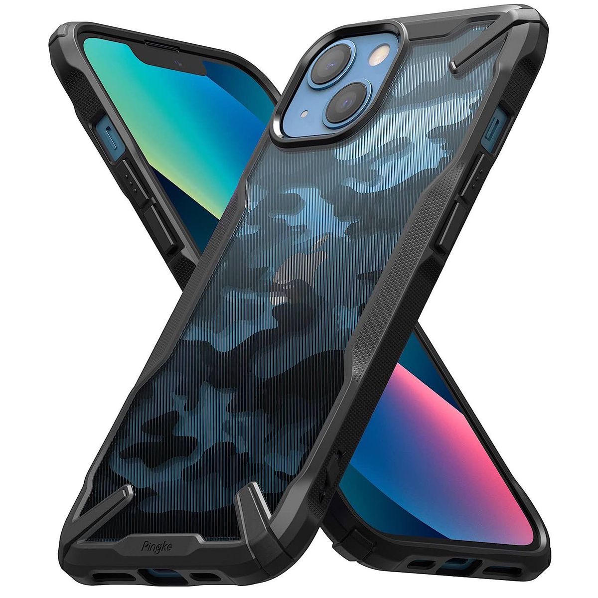 GENERICO - Carcasa Ringke Fusion-X Para iPhone 13 Normal - Camo Black