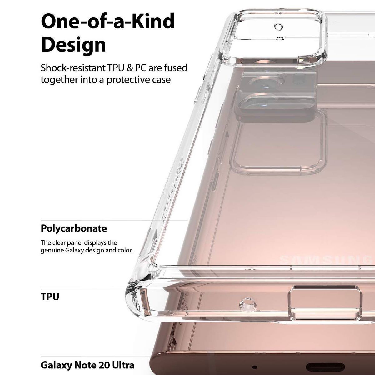 GENERICO - Carcasa Ringke Fusion Para Samsung Note 20 Ultra - Transparente