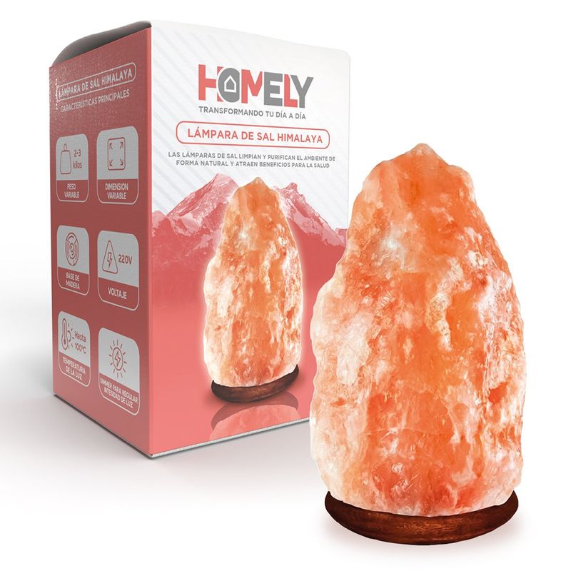 HOMELY - Lámpara de sal Himalaya Roca Intensidad Regulable Dormitorio