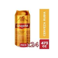 CUSQUEÑA - Cerveza Golden Lata 473 Cc 24 Unidades