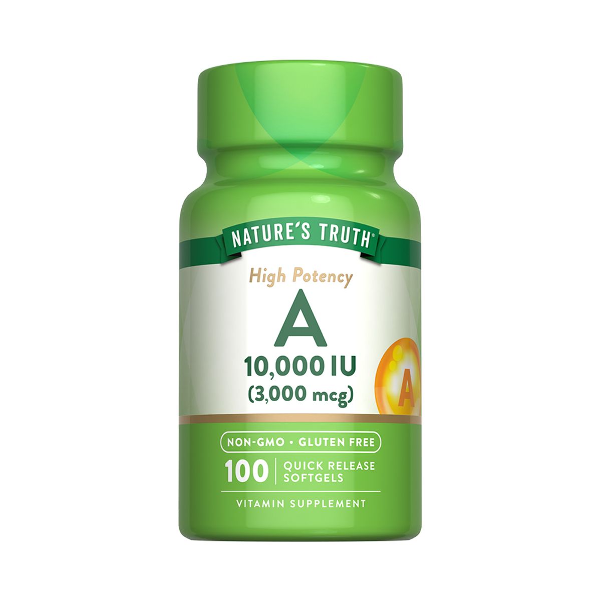 NATURE'S TRUTH - Vitamina A 3.000mcg 10,000 UI 100 Capsulas NATURE'S TRUTH