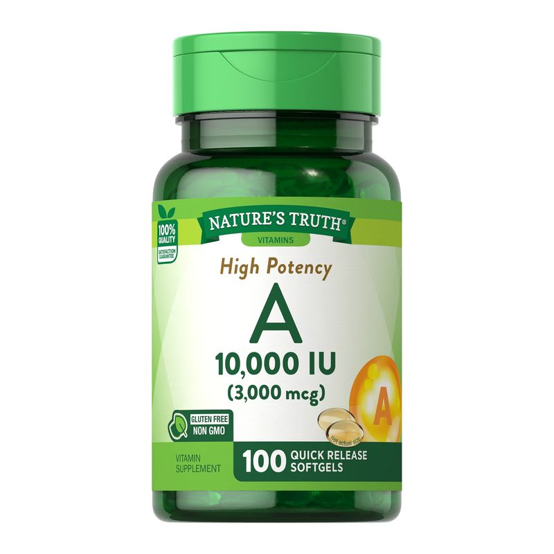 NATURE'S TRUTH - Vitamina A 3.000 MCG (10,000 UI) - 100 Cápsulas Blandas