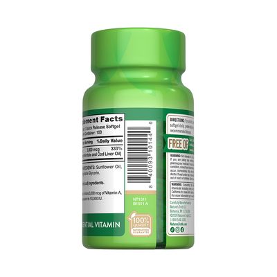 Imagen 2 del producto Vitamina A 3.000mcg 10,000 UI 100 Capsulas