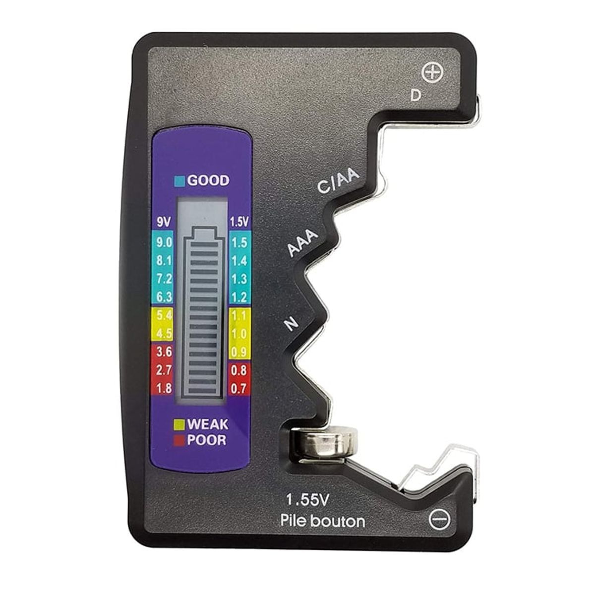 DM - Tester Probador de Pilas Baterías Digital 9V AA AAA