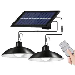GENERICO - LAMPARA COLGANTE DOBLE SOLAR CON CONTROL REMOTO 240W