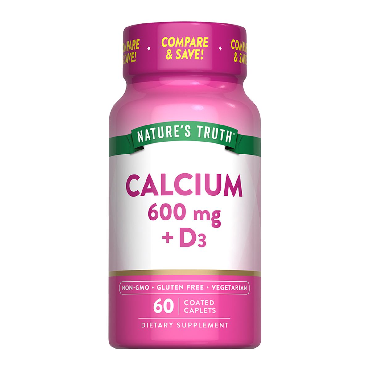 NATURE'S TRUTH - Calcio 600mg + Vitamina D3 60 Comprimidos NATURE'S TRUTH