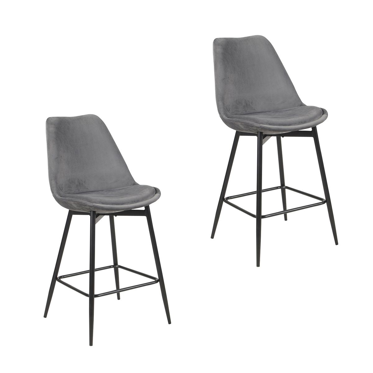 NOVAHUS - Pack 2 Sillas de Bar Atlanta Gris