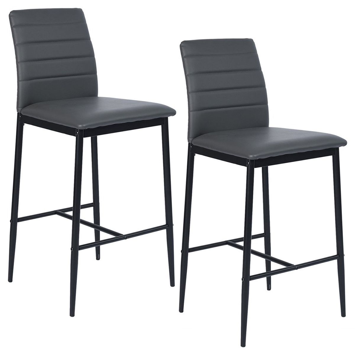 NOVAHUS - PACK 2 SILLA DE BAR BOSTON GRIS