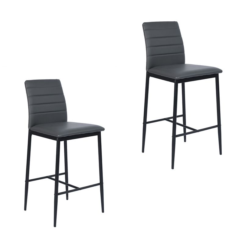 NOVAHUS - PACK 2 SILLA DE BAR BOSTON GRIS