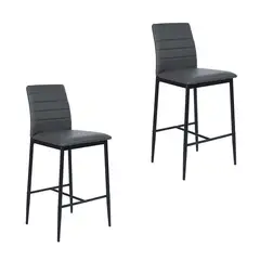 NOVAHUS - PACK 2 SILLA DE BAR BOSTON GRIS