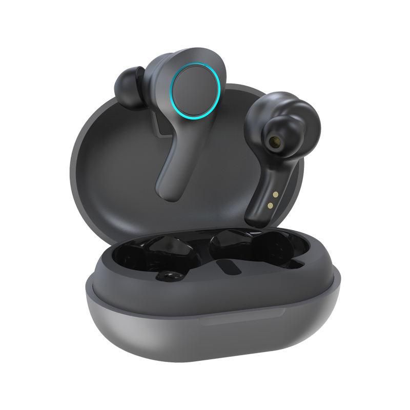 TECMASTER - Audifonos Earbuds Inalambricos TWS Touch USB C Black Edition - Negro