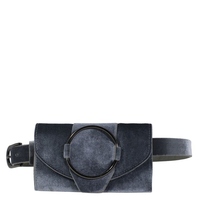 MAILEA - Cinturon bolsillo terciopelo mujer gris