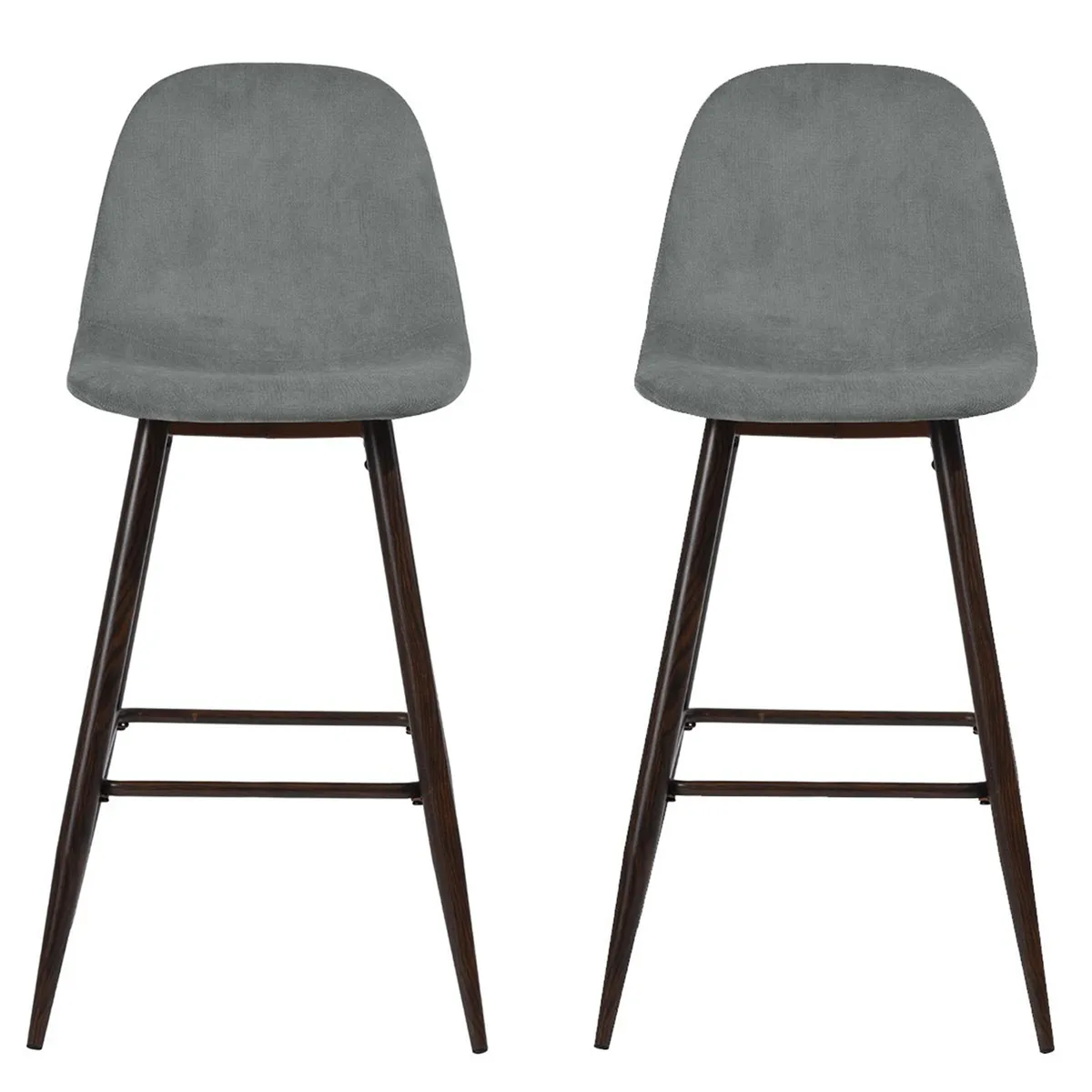 NOVAHUS - Pack 2 Pisos de Bar con Patas de Metal Gris