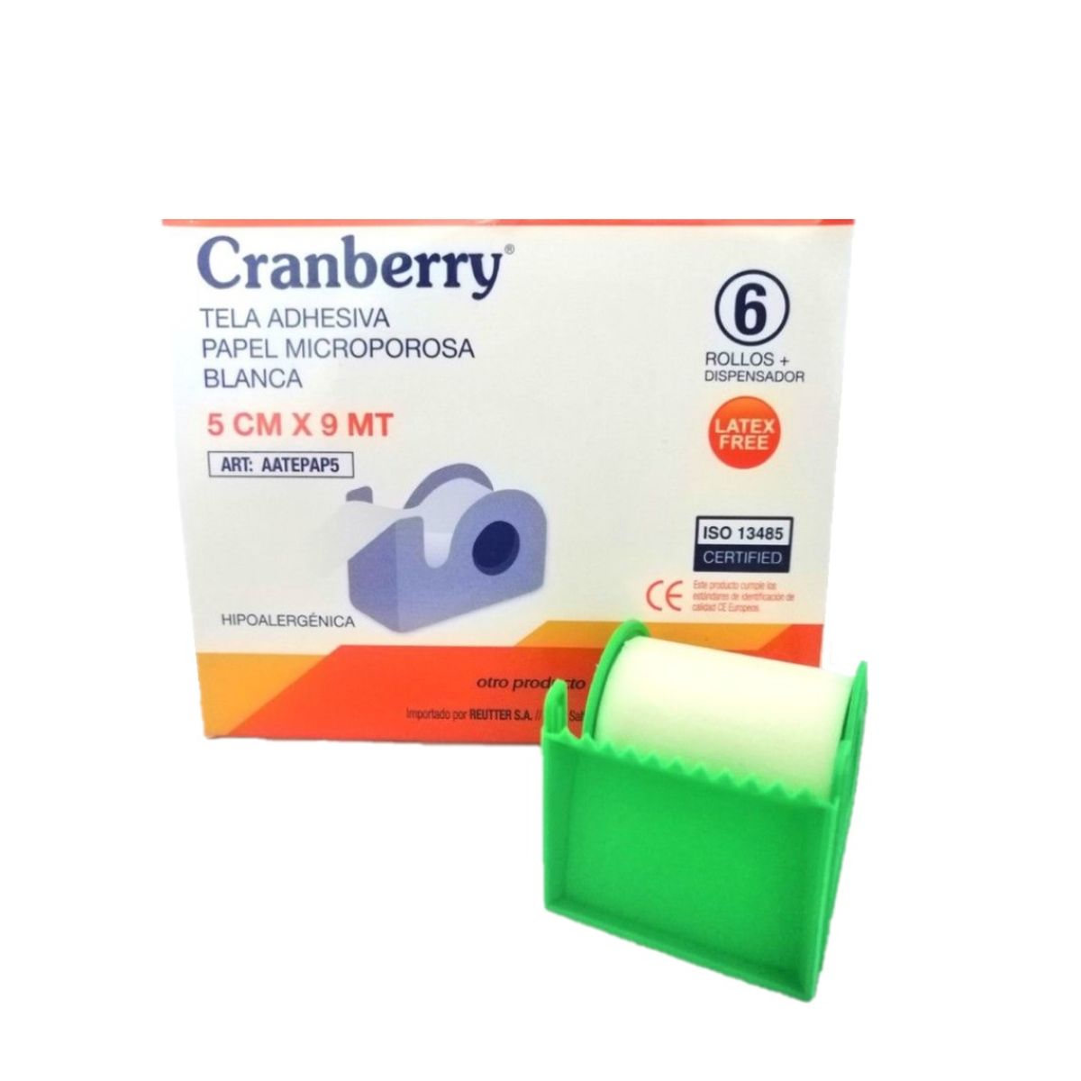 CRANBERRY - Tela Adhesiva Papel Microporosa Cranberry 5cm X 9m 6 Rollos