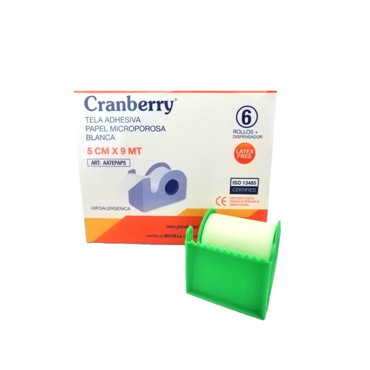 CRANBERRY - Tela Adhesiva Papel Microporosa Cranberry 5cm X 9m 6 Rollos