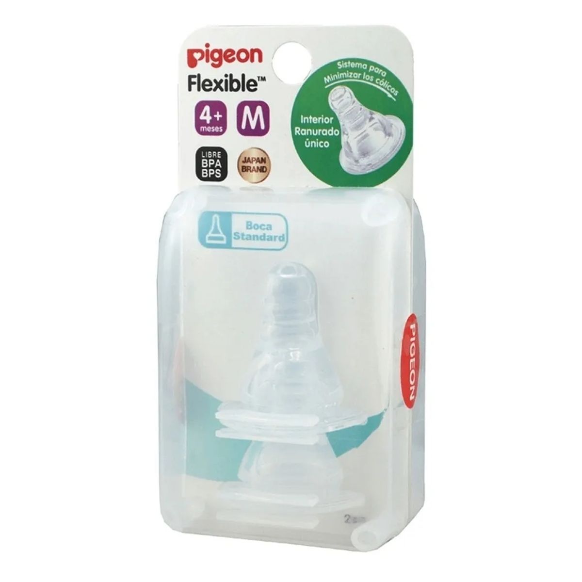 PIGEON - Chupete Peristáltico Talla M Mamadera Boca Standard Pigeon