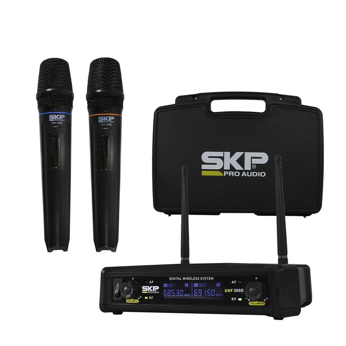 SKP - MICROFONO DOBLE INALAMBRICO SKP UHF 300D