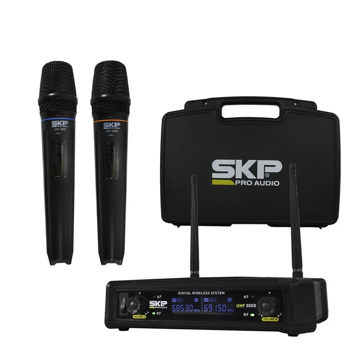 SKP - MICROFONO DOBLE INALAMBRICO SKP UHF 300D