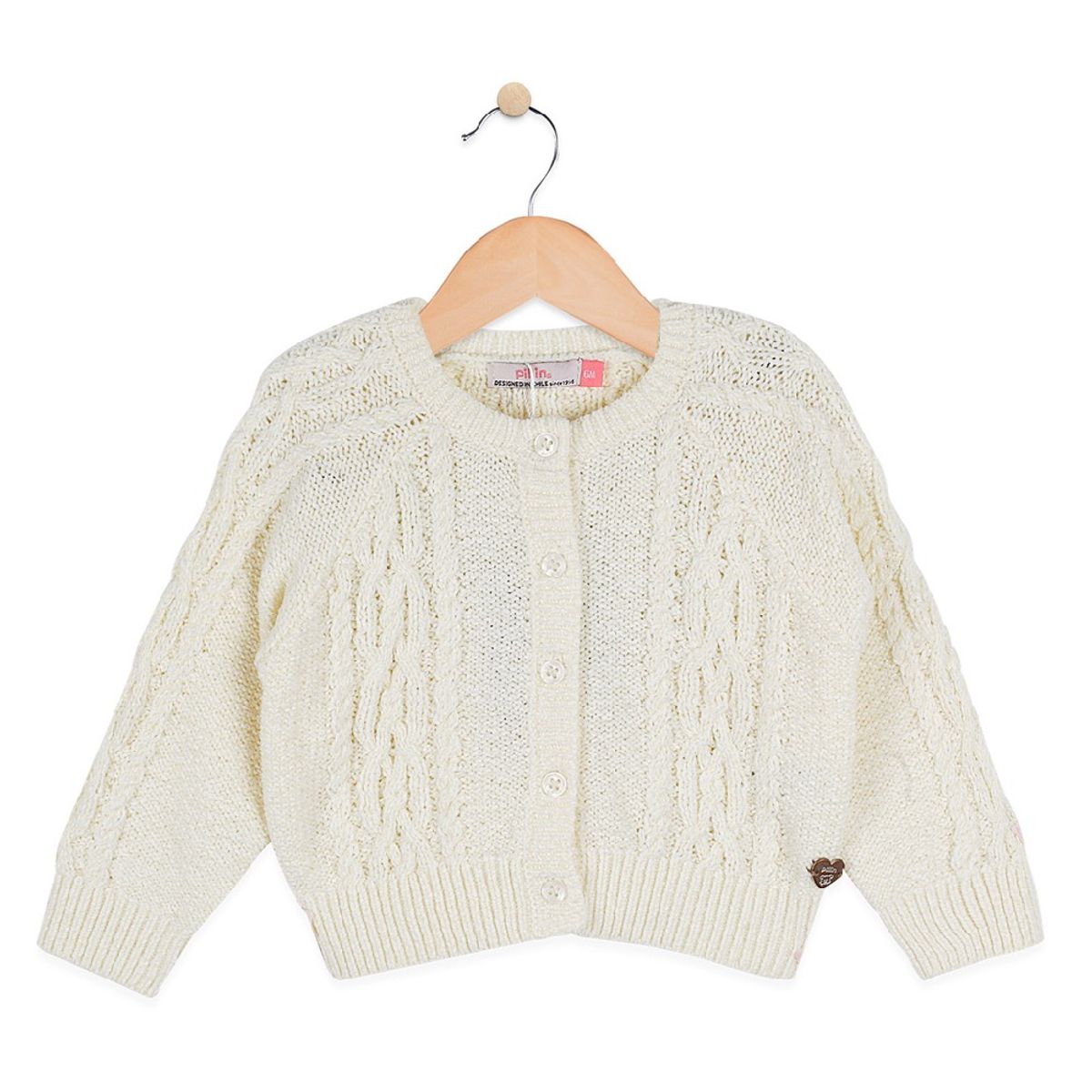 PILLIN - Chaleco Bebe Algodón Invierno Niña Crudo PILLIN