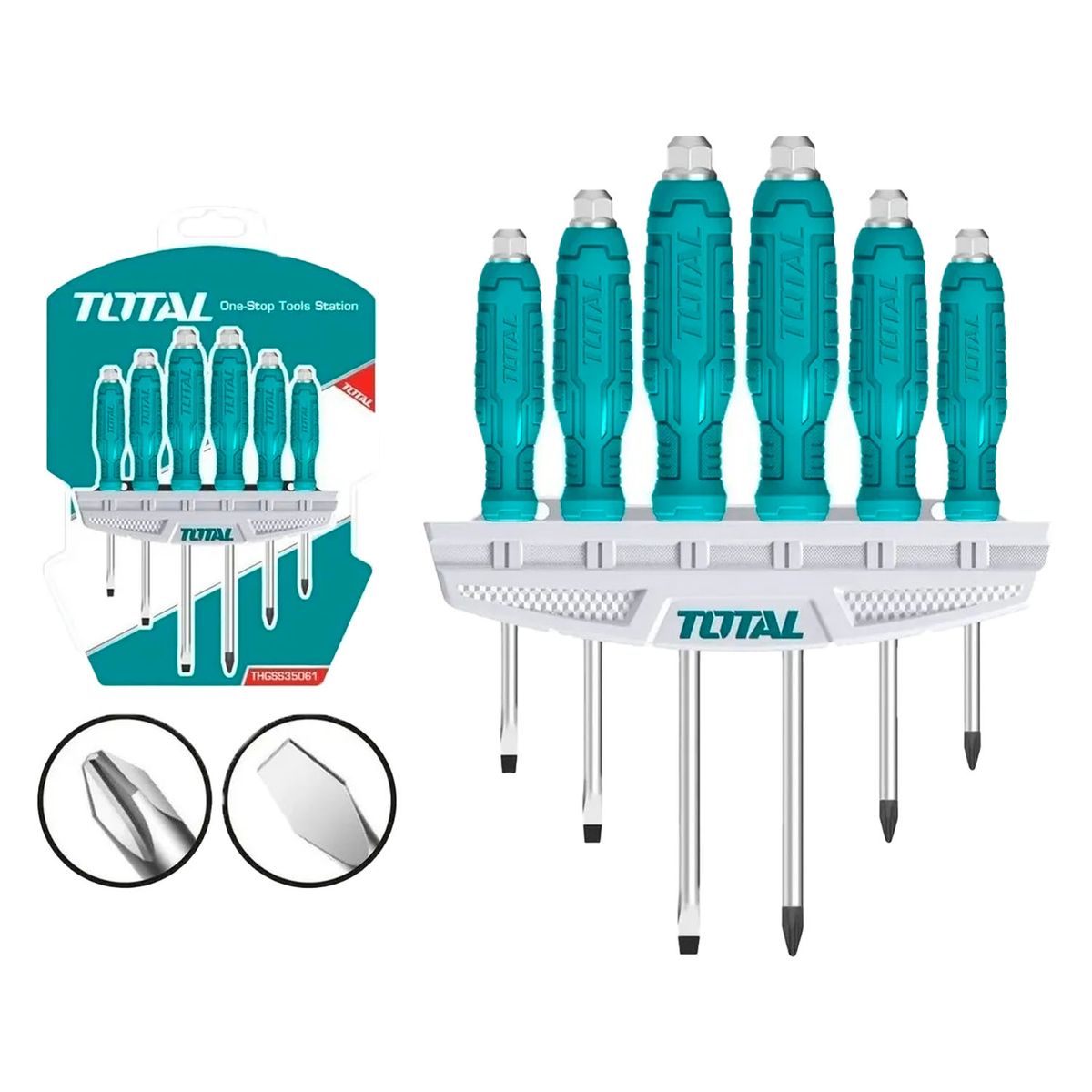 TOTAL TOOLS - Set De Destornilladores De Golpe 6 Piezas