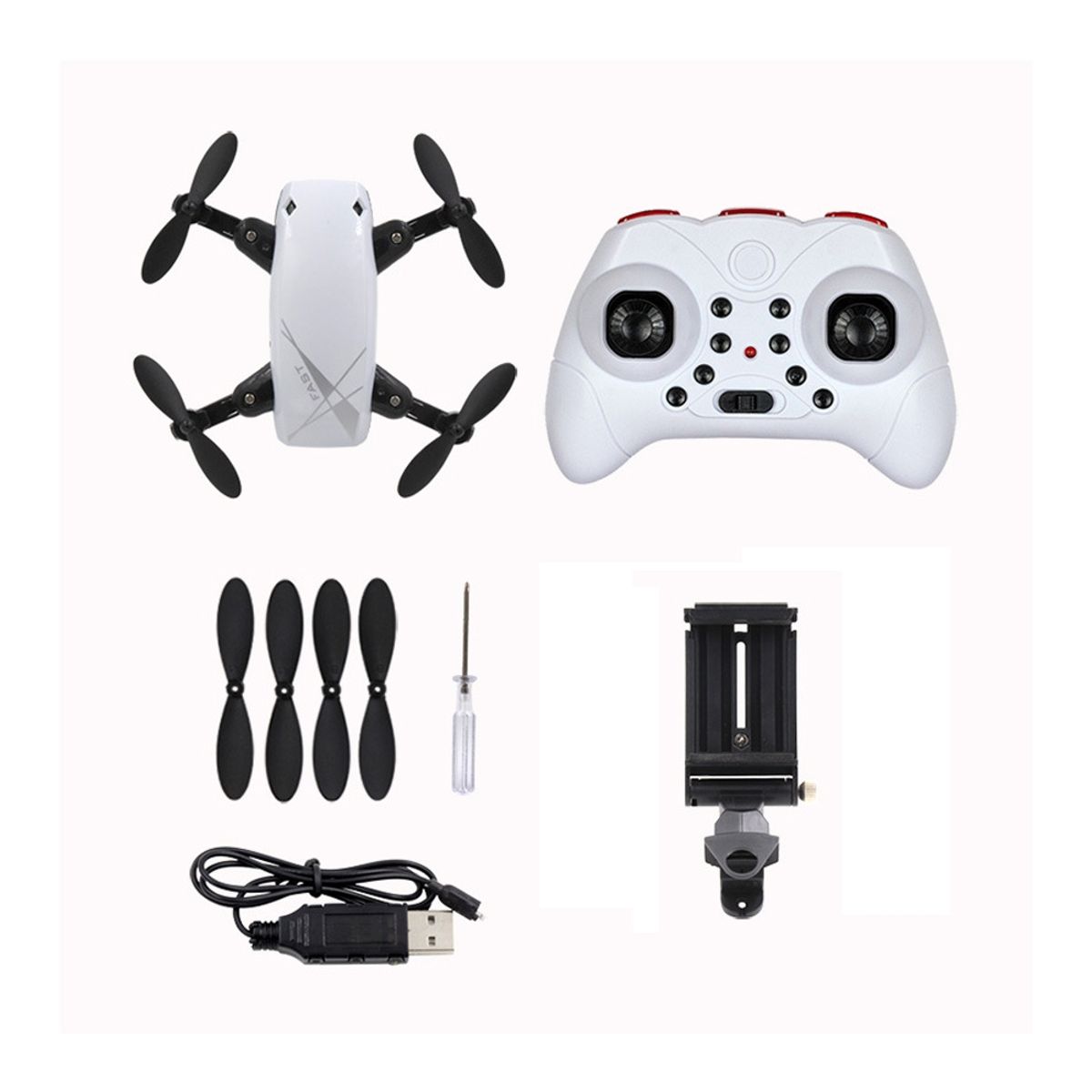 BROADREAM - Microdron Broadream S9W 8x9 cm BLANCO Cámara 480p Flip 360