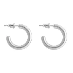 BOAZ JOYAS - Aros Mujer Argollas Plateadas Dalma Bañadas en Oro Blanco