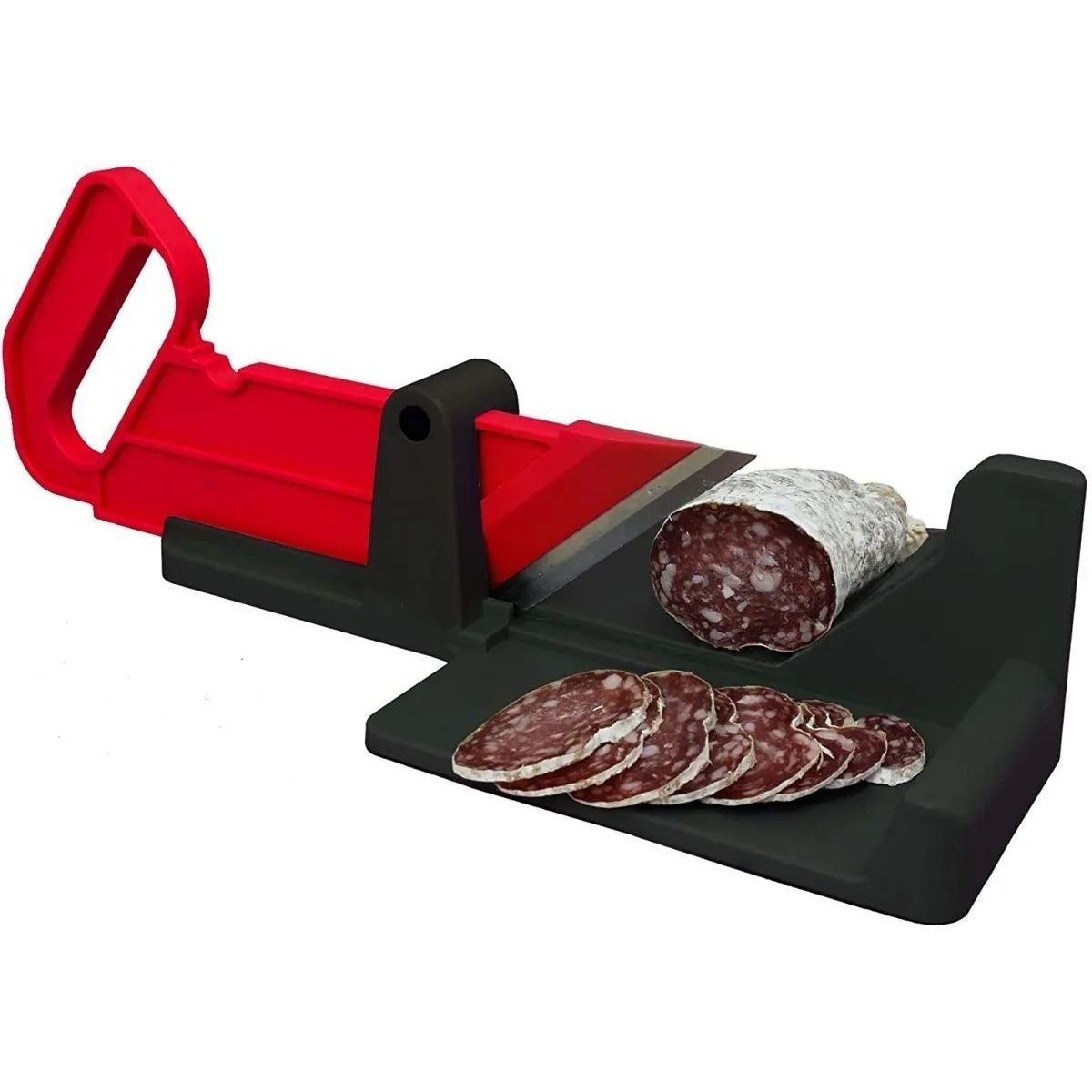 GENERICO - Mini rebanadora Manual Cortador de embutidos Cocina - Rojo