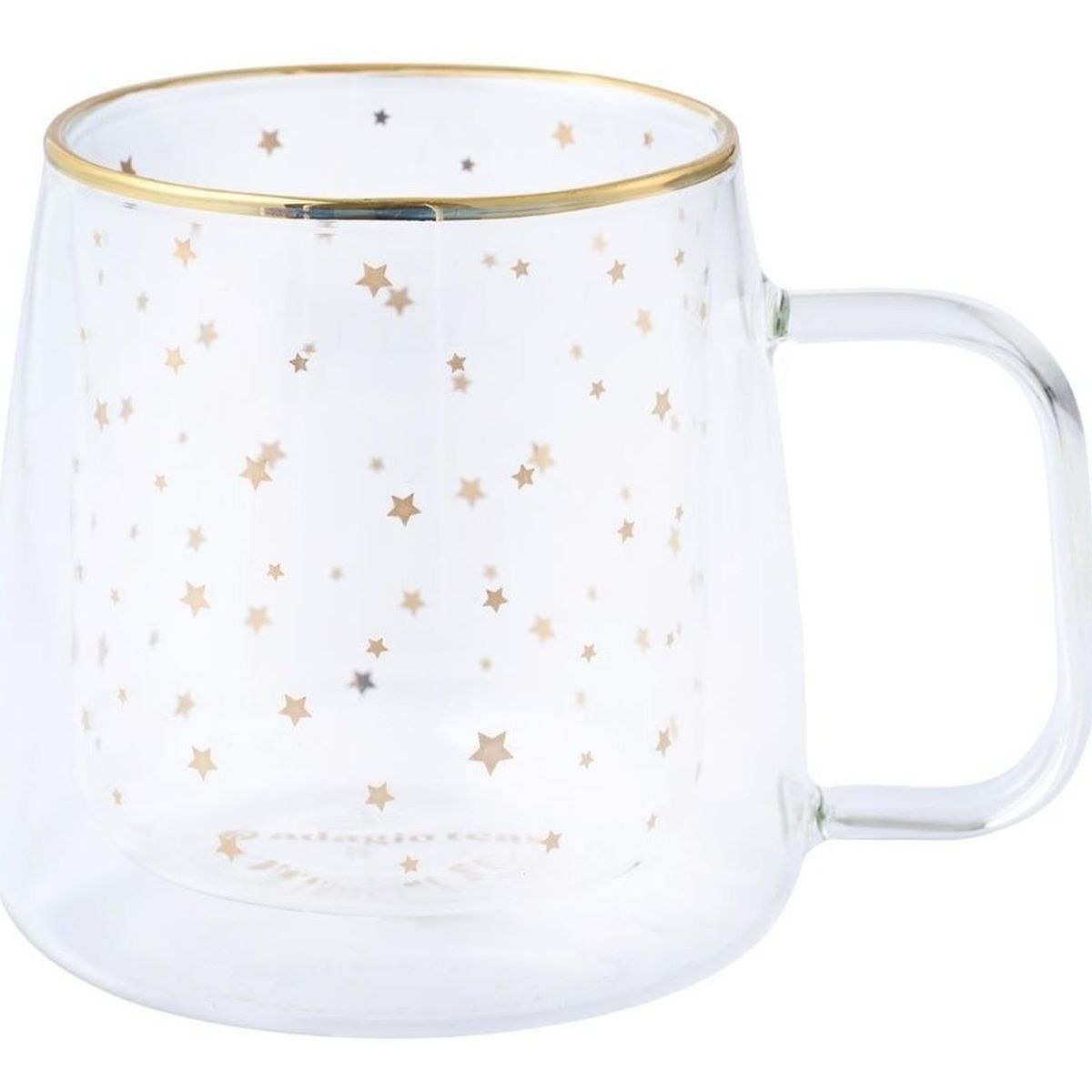 ADAGIO TEAS - Adagio Teas Taza Doble Vidrio Estrellas Doradas Grande