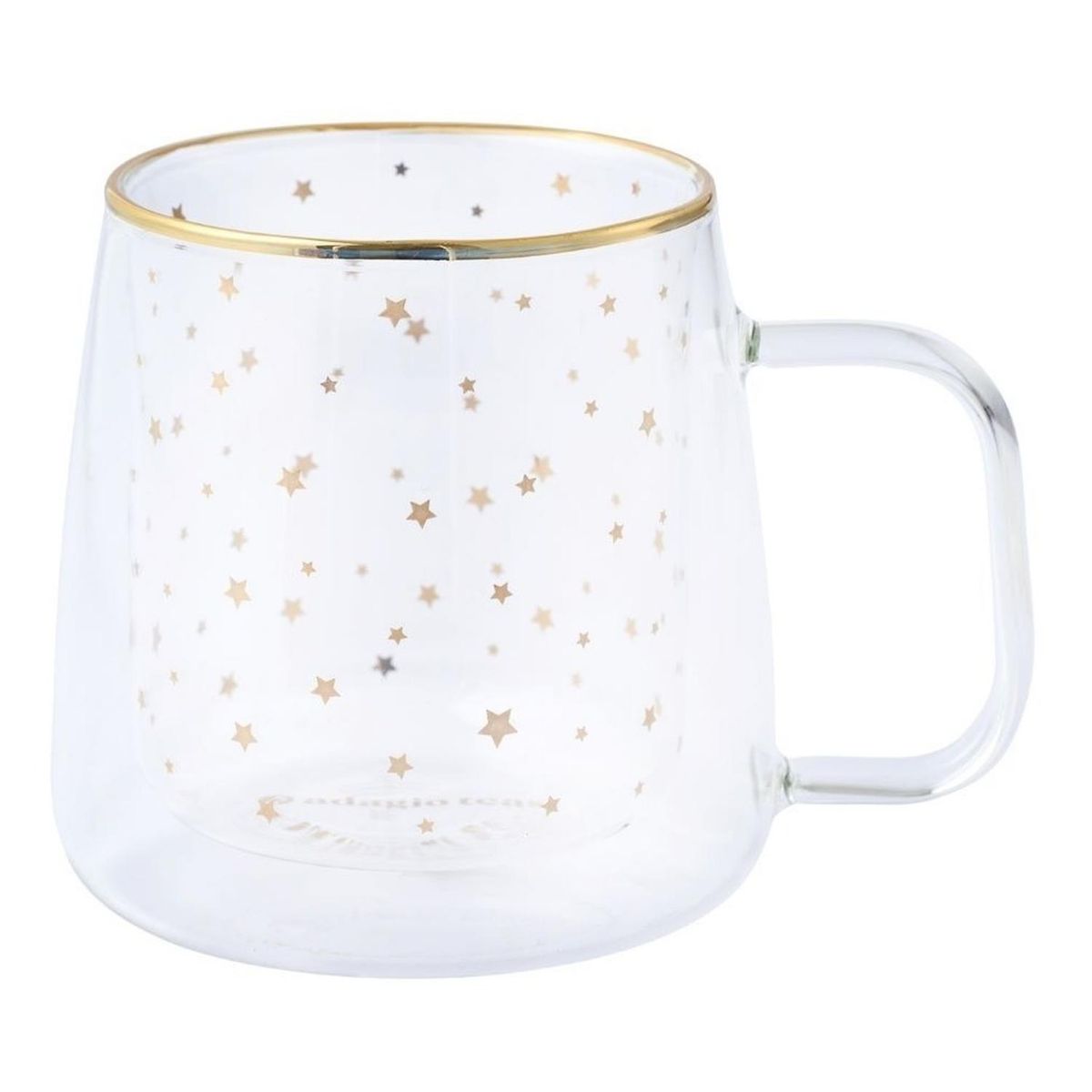 ADAGIO TEAS - Adagio Teas Taza Doble Vidrio Estrellas Doradas Grande