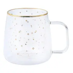 ADAGIO TEAS - Taza Doble Vidrio Estrellas Doradas Grande
